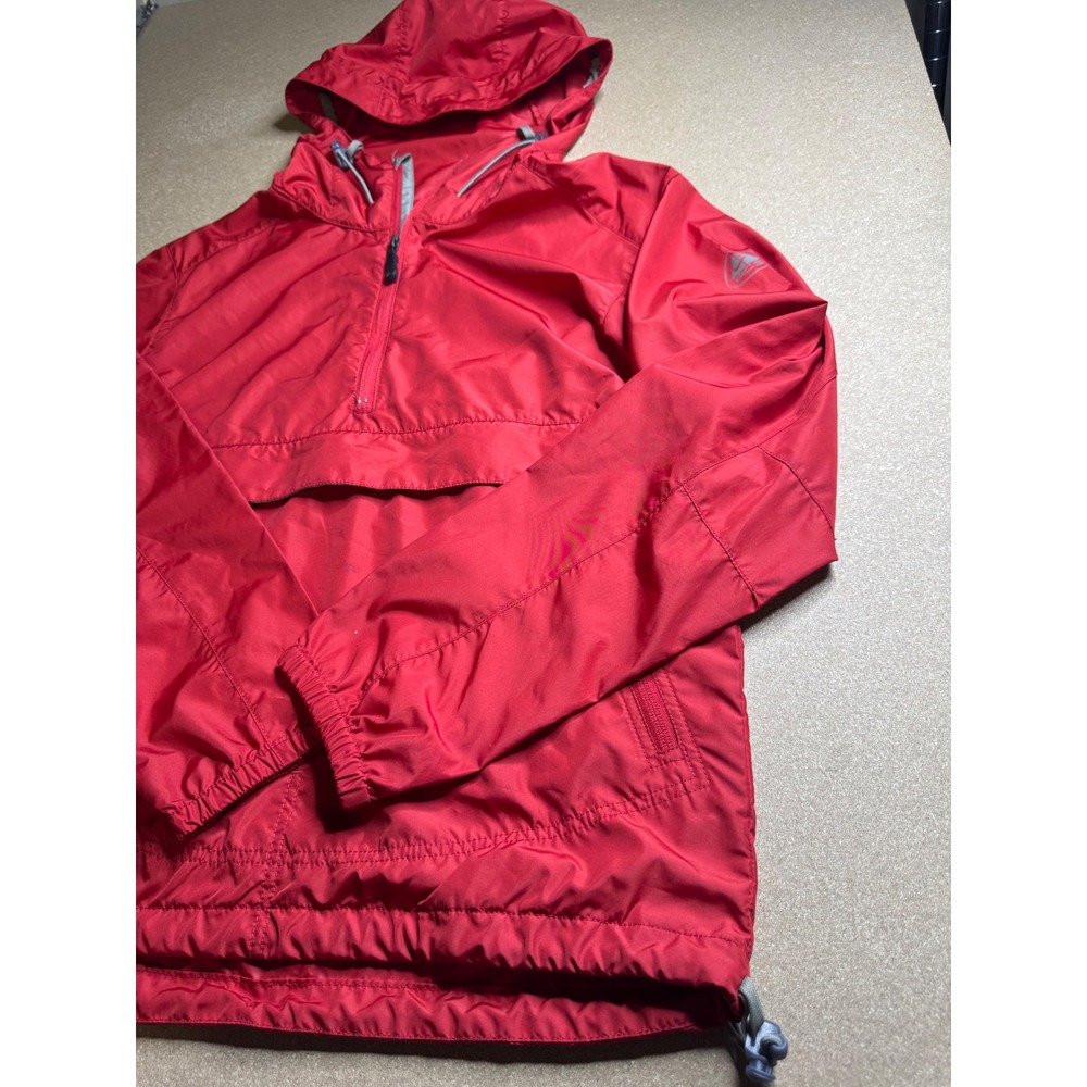 Nike ACG Red Anorak Windbreaker Half Zip Pullover Hooded Jacket Mens Small